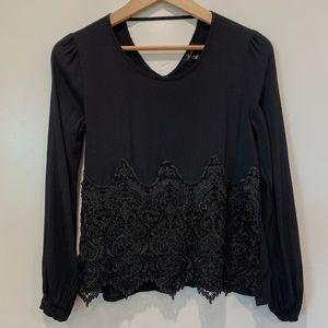 Anthropologie Monteau Lace Overlay Top